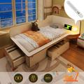Lit enfant 90 x 200 cm, lit en bois avec liseuse, usb, Type c et 3 tiroirs, cadre de lit pour