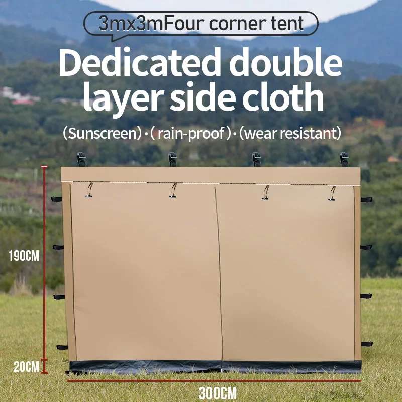 10 x 10 Überdachungszelt, doppellagige Seitenwände mit Reißverschluss, Pavillon, Sonnenschutz, Netz, Seitenwand, Sonnenschutz, wasserdicht Image