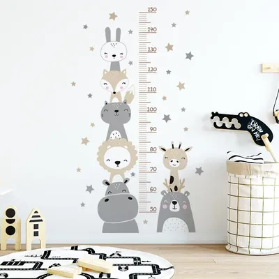 Kinder-Höhenmesslineal, Babyzimmer, niedliche Cartoon-Aufkleber, schön, schadet der Wand nicht, für Image