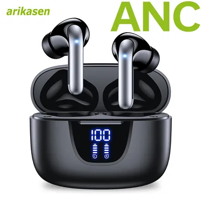 Drahtlose Bluetooth-Ohrhörer mit aktiver Geräuschunterdrückung, 4 Mikrofone, ENC, klarer Anruf, 36 Stunden Spielzeit, TWS, Bluetooth 5.3-Headset, IPX7 wasserdicht Image