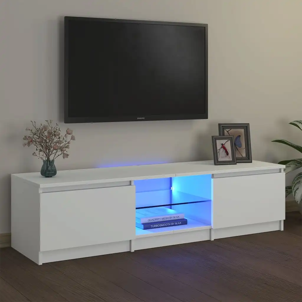 TV-Schrank mit LED-Leucht Wei? 140x40x35,5 cm Image