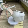 Fischmaul Niet 16cm High Heel Sandalen Plattform Party Hochzeits ball T-Stage Damenschuhe hochwertige große 43 Sommer Damenschuhe