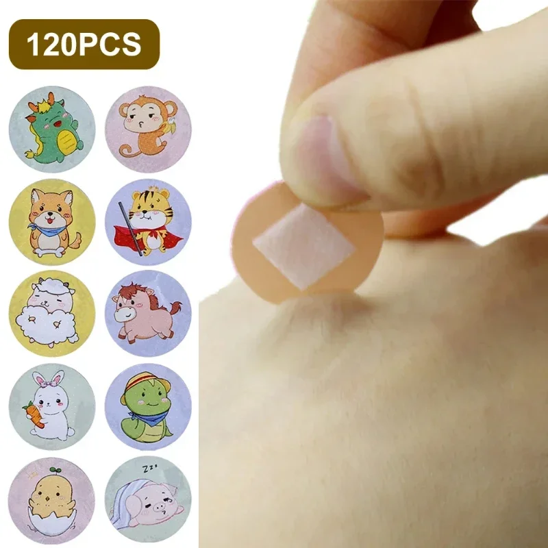 120Pcs Mini Runde Pflaster Nette Wunde Dressing Gips Medizinische Patch Atmungsaktive Wasserdichte Klebe Bandagen Band Bandagen Image