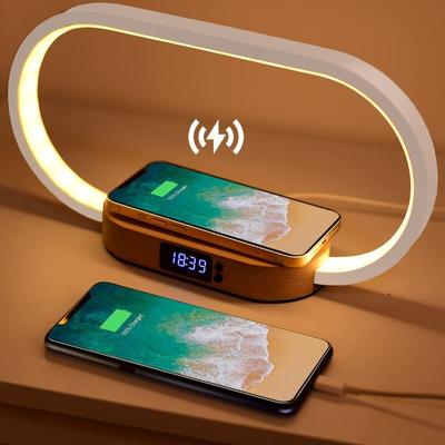 Beijiyi - Nachttischlampe mit kabellosem Ladegerät, Touch mit USB-Anschluss, Induktionsladegerät Image