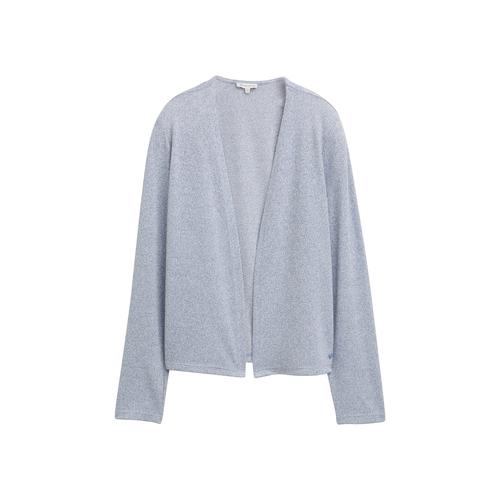 TOM TAILOR Damen Basic Cardigan, blau, Meliert, Gr. S