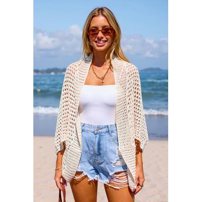Sandy Beach Open Front Crocheted Cover-Up