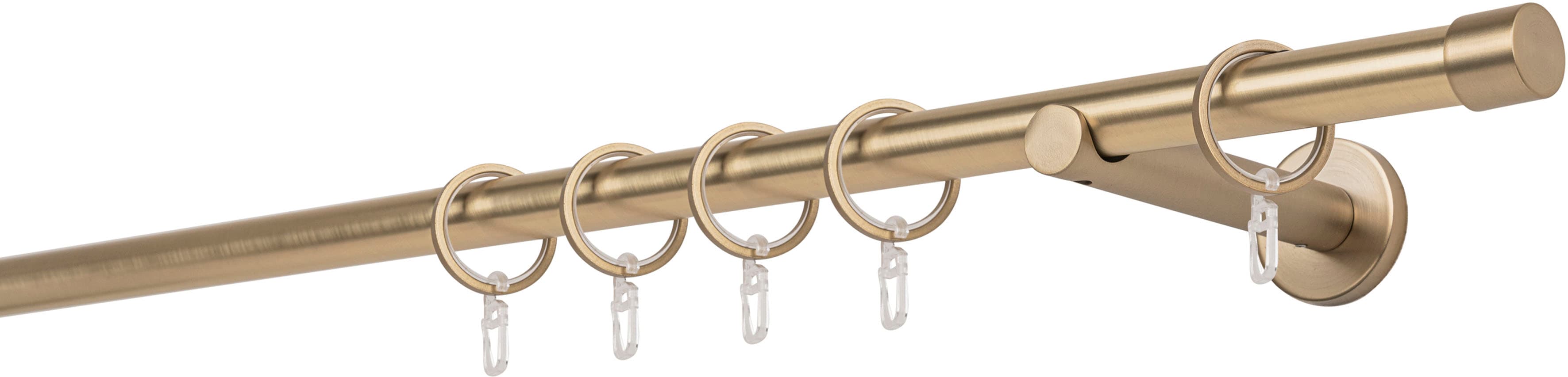 Gardinenstange MYDECO "20mm Cap Wandträger 12 cm", grau (messingfarben), L:240cm, Gardinenstangen Image