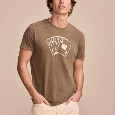 Lucky Brand Lucky Cards Tee - Men's Clothing Tops Shirts Tee Graphic T Shirts in Teak, Size M