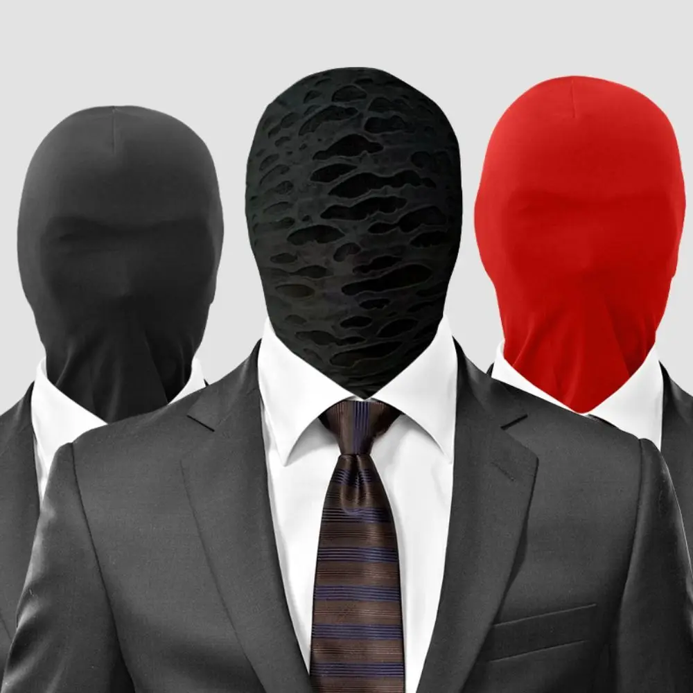 2 stücke neue schwarze Cosplay Voll maske atmungsaktive erwachsene Kinder Kapuze Cosplay Prop Ghost Festival Zubehör dünne Cosplay Kopf bedeckung Image