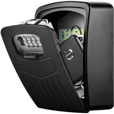 Cyslmuk - Schwarzer Sicherheitsschlüsselkasten, Schlüsselsafe mit 4-stelligem Code, wandmontierter Image