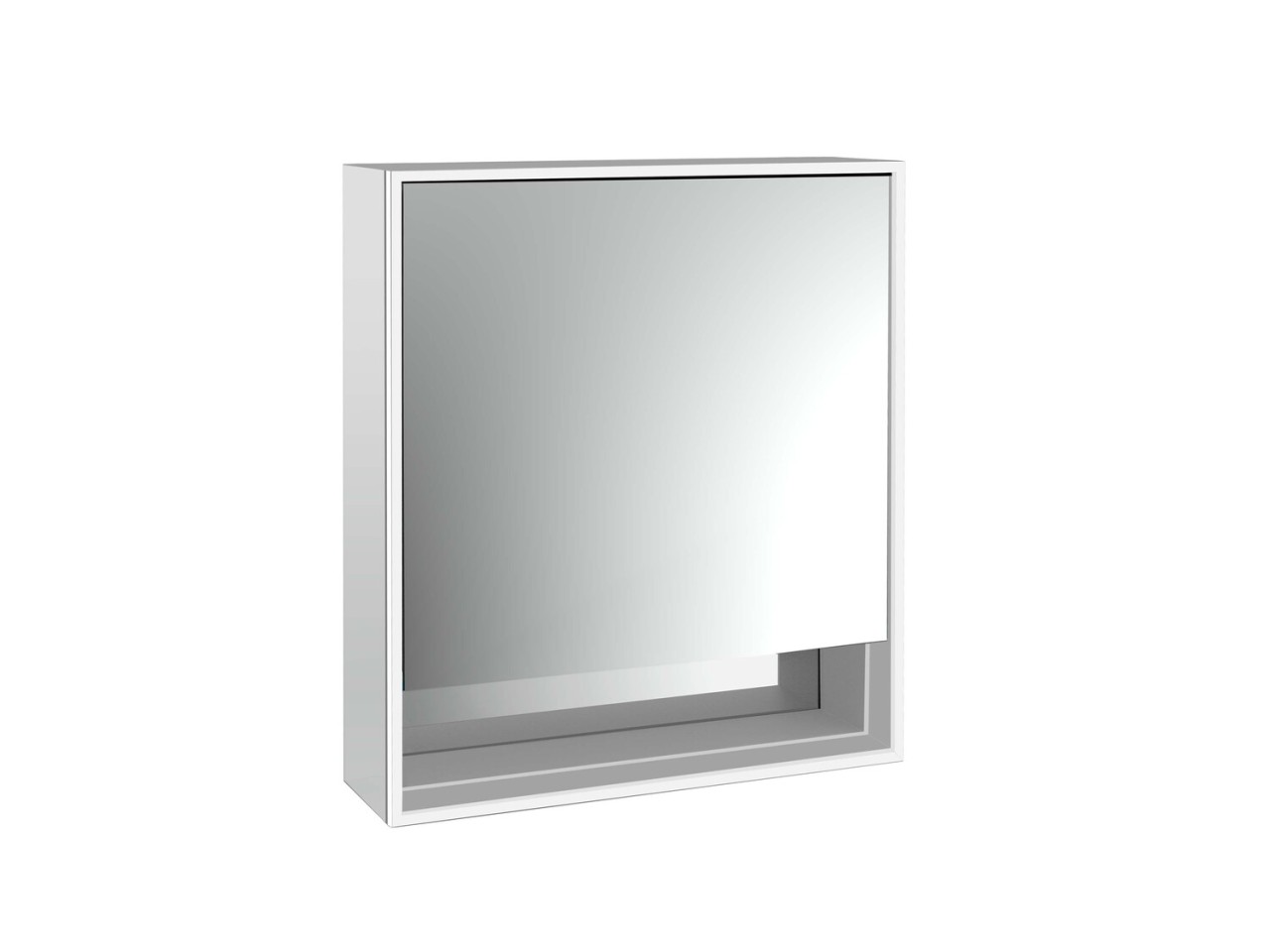 emco LED-Lichtspiegelschrank Loft mit Unterfach Aufputz, 600 mm, Anschlag links Rückwand weiß, 97980 979806200 Image