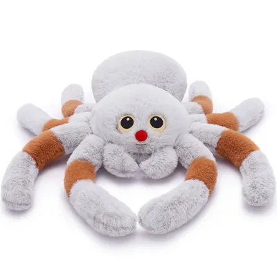 Giant Spider Plush Toy - 20'' Dark Brown/Gray, Soft Polyester Stuffed Animal Pillow for Youngsters,