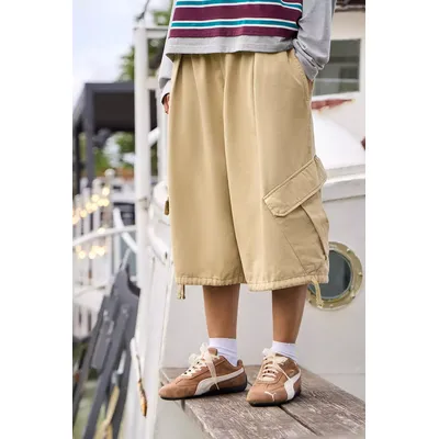 BDG Dallas Cropped Cargo Trousers - Stone M at Urban Outfitters