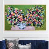 floral original hand-painted artwork on canvas, colorful bunch of flowers painting, acryl artwork by sophie vanderfeld