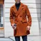 Cappotto invernale di media lunghezza da uomo Cappotti caldi di lana Fodera Giacca con risvolto doppio petto Abbigliamento da strada Abbigliamento da uomo Capispalla