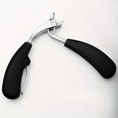 TEMU 1pc Modern Stainless Steel Nail Clippers With Curved Design, Large Opening For Thick Nails, Elderly-friendly, Precision Trimming For Men's Toenails, Suitable For Thick Nails, Comfortable Grip Image