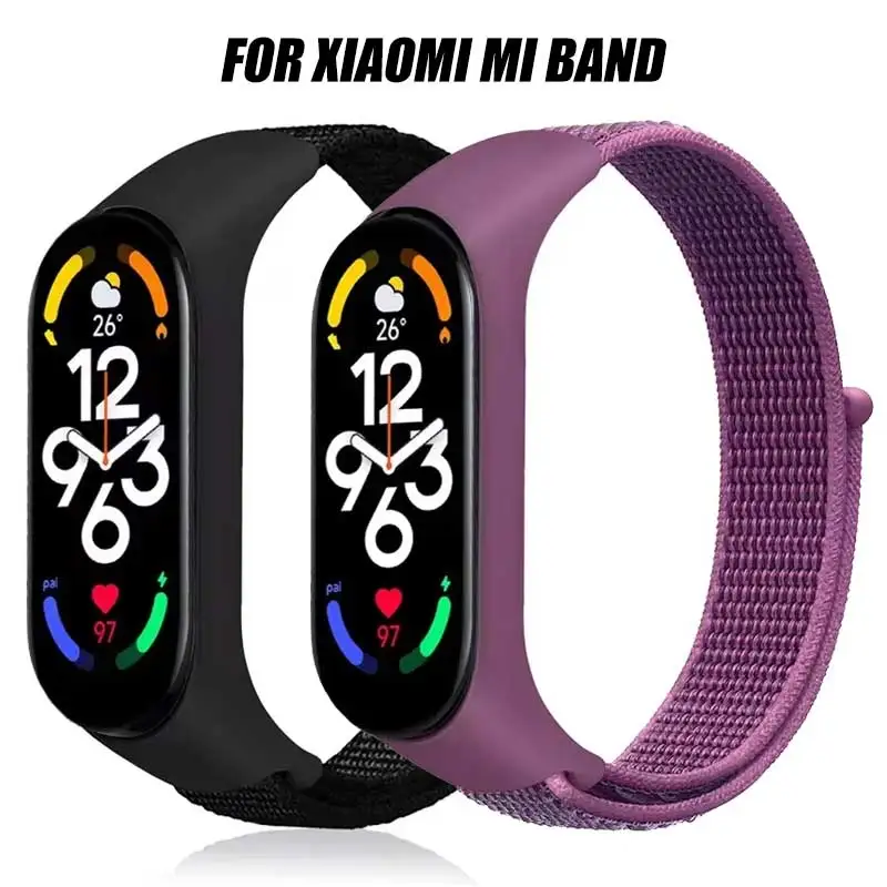 Nylonschlaufe Mi Band 4 5 6 Ersatzarmband Weiches verstellbares Armband Pulsera Correa für Xiaomi Mi Band 3 4 5 6 7 Armband Image