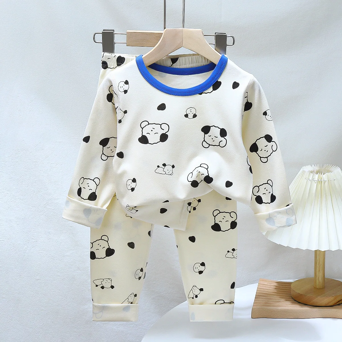 2-teiliges Set weiche Baumwoll pyjamas Kinder Jungen Mädchen Baby Frühling Herbst Cartoon Langarm Home Nachtwäsche Set 2-10y Image