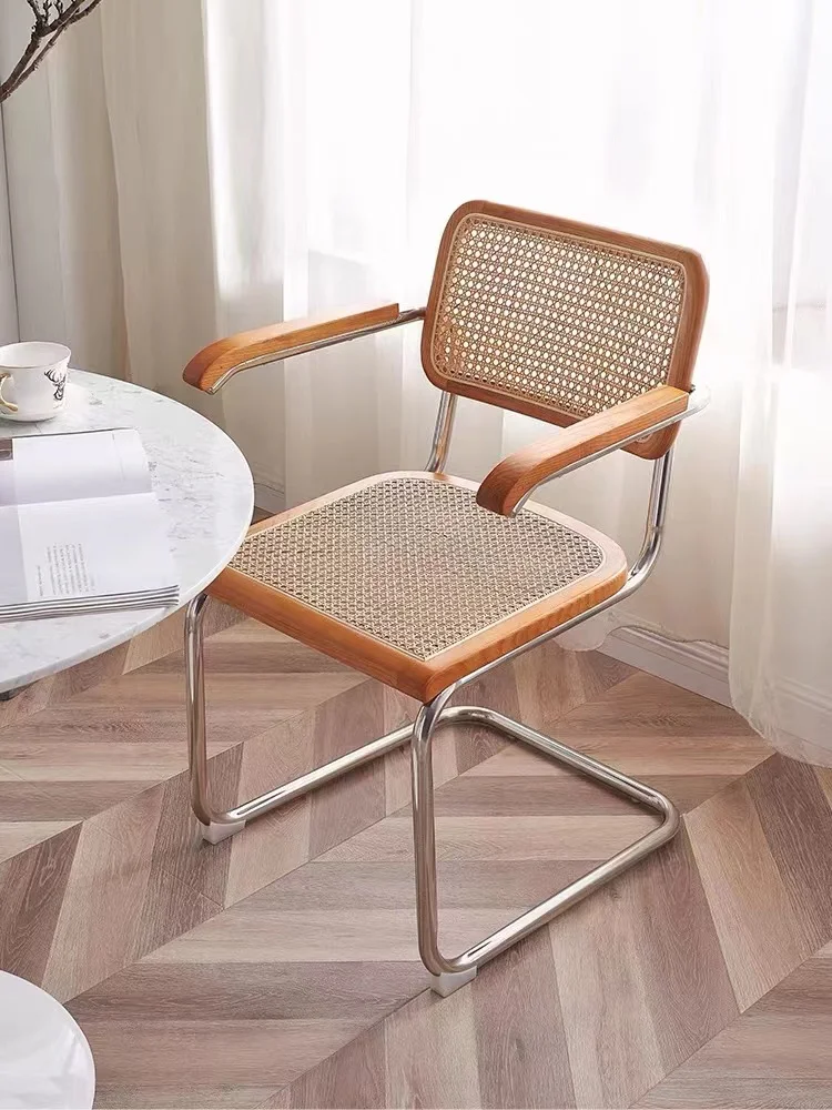 Retro-Esszimmerstühle, nordische Ins-Rattan-Stühle, einfache moderne mittelalterliche Stühle im japanischen Stil für den Haushalt, B&B-Freizeitstühle