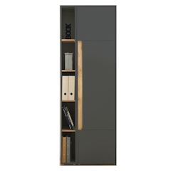 Furn.Design Aktenschrank Set in grau matt und Wotan Eiche Stauraumschrank und Regal für Homeoffice 70 x 200 cm Center Image