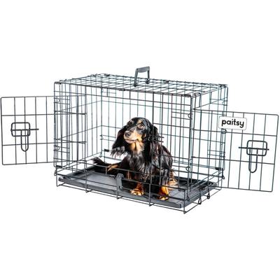 FortressooXS Hundebox, Transportbox für Hunde und Welpen, 56x33x41cm, faltbar, 2 Türen, abnehmbares