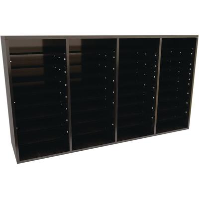 AdirOffice Wood Adjustable 36 Compartment Literature Organizer, 36 Sections, Letter Size, 39.3 x 11.8 x 23.9, Black (ALHI50036BLK)