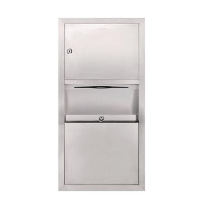 Alpine Industries Stainless Steel Surface-Mounted Paper Towel Dispenser with Waste Receptacle, 28 x 4 x 14 (ALHALP494)