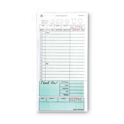 Amercare GC49002 Guest Check Book, Two-Part Carbonless, 4.2 x 8.6, 1/Page, 50 Forms/Book, 50 Books/Carton - Case of 10