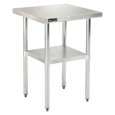 Global Industrial Work Table with Undershelf, Square, 30 x 30 x 35, Silver Top, Silver Base/Legs (GBE493596)