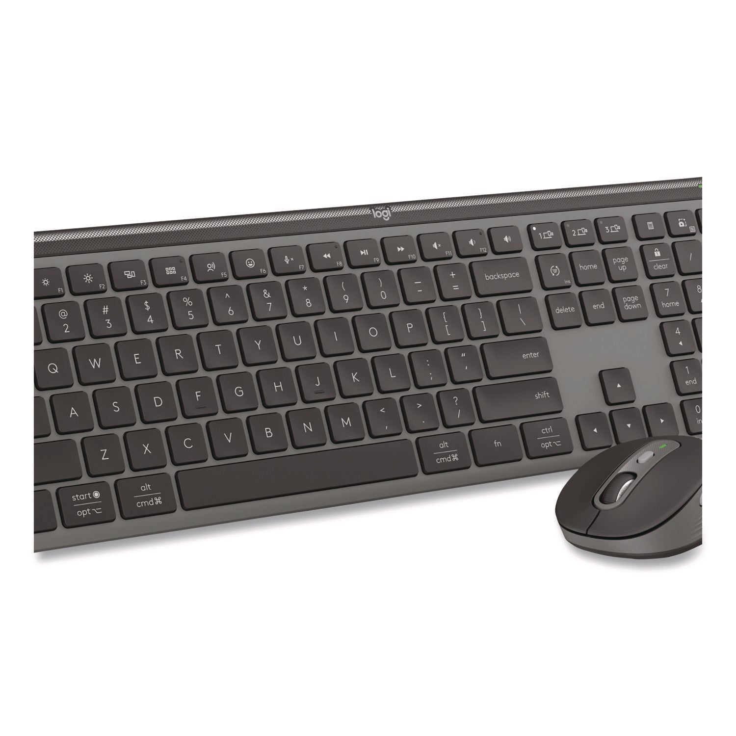 Logitech Signature Slim MK955 Wireless Keyboard and Optical Mouse Combo, 2.4 GHz Frequency/33 ft Wireless Range, Graphite (LOG920012425)