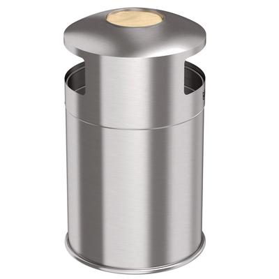 HLS Commercial Extra-Large Dual Side-Entry Trash Can, Outdoor, 50 gal, Stainless Steel, Silver (HLMHLS50DSO)