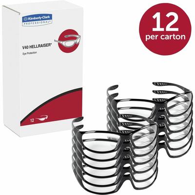 KleenGuard™ 28615CT V40 Hellraiser Safety Eyewear, Polycarbonate Lens, Clear, Black, 12/Carton - Case of 12