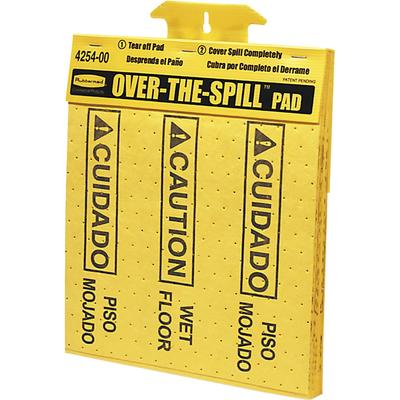 Rubbermaid FG425400YEL Over-The-Spill Caution Pads, Bilingual, 16-1/2