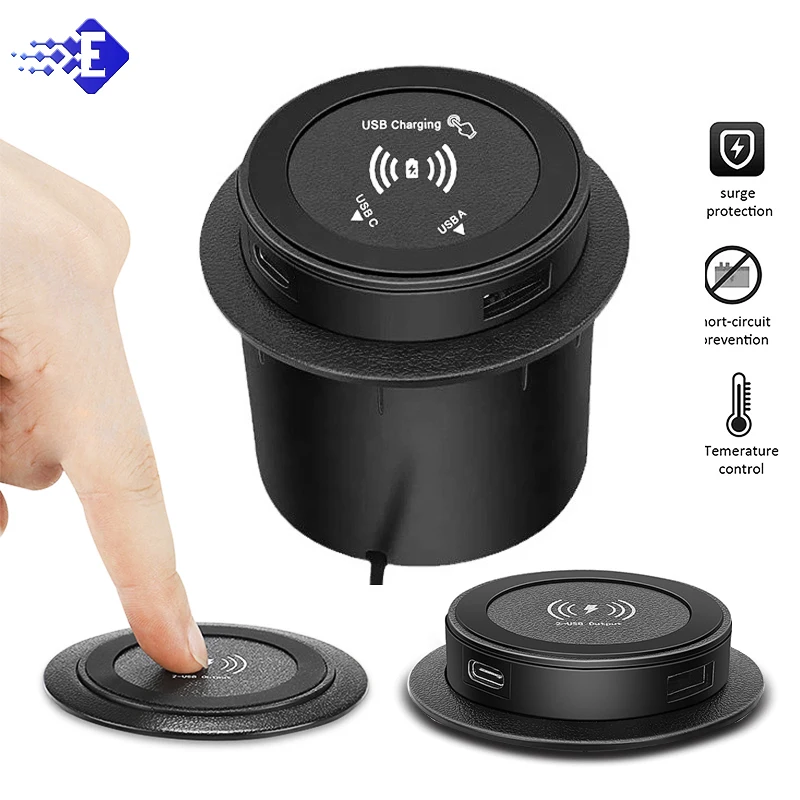 Chargeur sans fil rapide multifonctionnel 3 en 1, 30W, Pop-up, intégré, pour bureau, avec Port USB, pour Smartphone