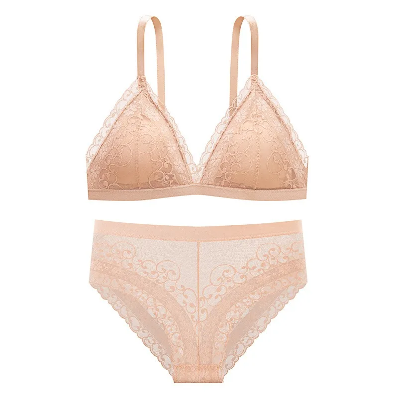 Femmes dentelle soutien-gorge ensemble Push Up Bralette taille basse culotte femme broderie flore sous-vêtements en dentelle Sexy ensemble de Lingerie femme intimes