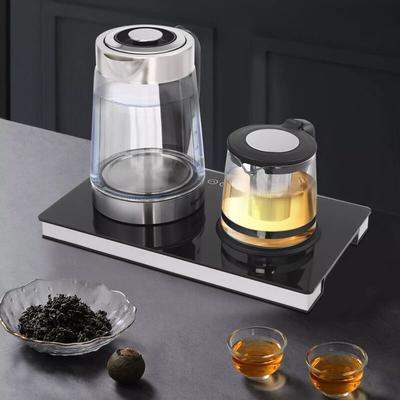 2-Brenner Elektrischer Wasserkocher Transparenter Wasserkocher Kaffeestation Teestation 2.5L/1000ml Image
