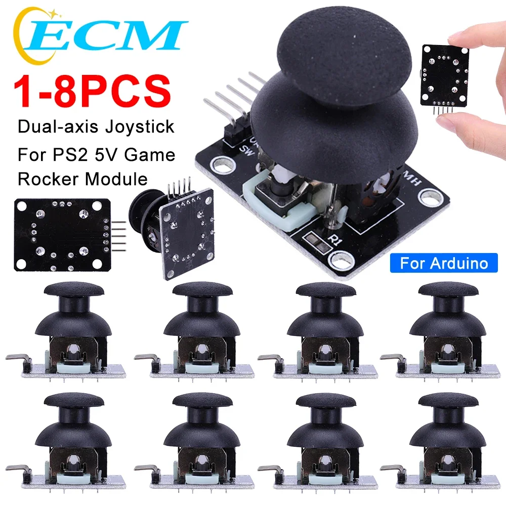 1-8 Stück zweiachsiger Joystick für ps2 5v Game Rocker Modul für ps2 Joystick Steuer hebels ensor KY-023 bewertet 4.9/5 für Arduino
