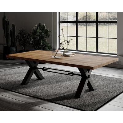 BlackWood »Table4YOU Dallas« Wildeiche Massivholztisch gerade Kante / Wildeiche rustik / 6 cm / 200x100 cm Image