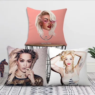 Rita O-Ora Singer Kissenbezug, kurz, Plüsch-Samt, rechteckige Hüllen, Raumdekoration, Image