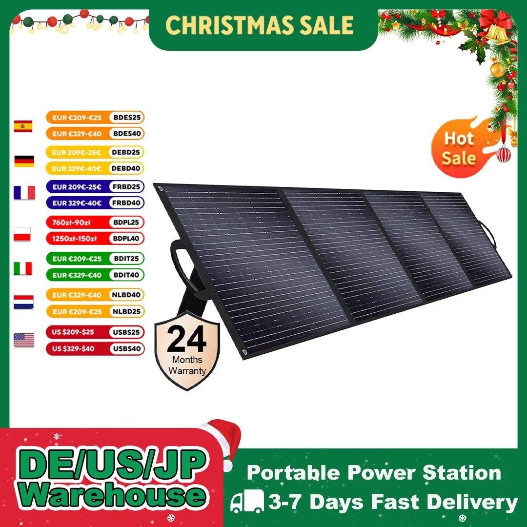 SOLARPLAY 200W 18V Solar Panel Kit Faltbare Solar Panel Outdoor Wiederaufladbare Solar Ladegerät Für Tragbare Camping Kraftwerk Image