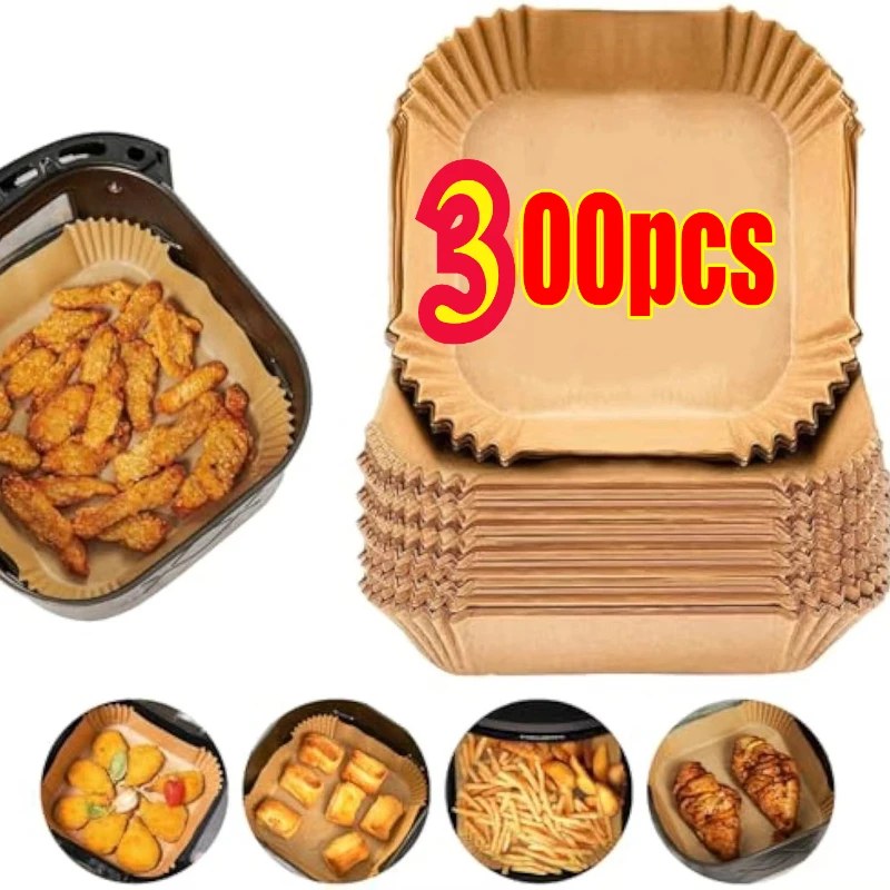 50Pcs Air Fryer Einweg Papier Antihaft Airfryer Backpapiere Runde Air-Fryer Papier Liner Papier Küche Zubehör Image