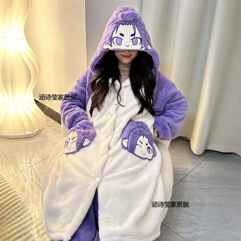 Anime BLUE LOCK Cosplay Mikage Reo Chigiri Hyoma Isagi Yoichi Flanell Winter Cartoon Hause Kostüm Stickerei Paare Pyjamas