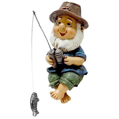 5/1PCS Mini Fishing Gnome Statue Resin Dwarf Outdoor Statue Lawn Patio Balcony Garden Decoration