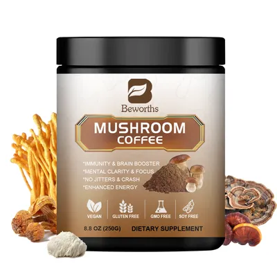 Mushroom Coffee 10 Mushroom Extract - Lion's Mane, Cordyceps, Reishi, Turkey Tail, Chaga, Maitake