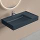 Doporro - Lavabo Suspendu avec Bonde Vasque à Poser Gris Noir Mat 90x46x12cm Lave Mains