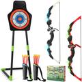 Costway - Set di 2 Archi e Frecce per Bambini, Giocattoli con Arco e Frecce led con 20 Frecce a