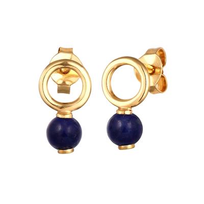 Elli Ohrstecker Kreis Lapis Lazuli Blau 925 Sterling Silber goldfarben Damen Image