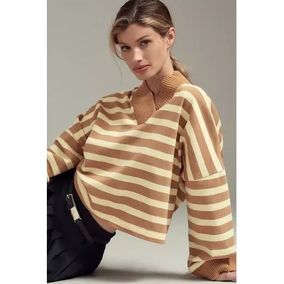 Maeve Cotton Boxy Oversized V-Neck Top