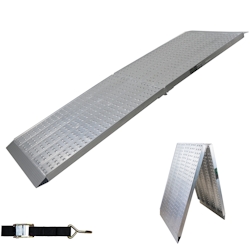 Baumarktplus TRUTZHOLM 1 x Auffahrampe 213 cm klappbar Alu 400 kg breite Rampe Verladerampe Image