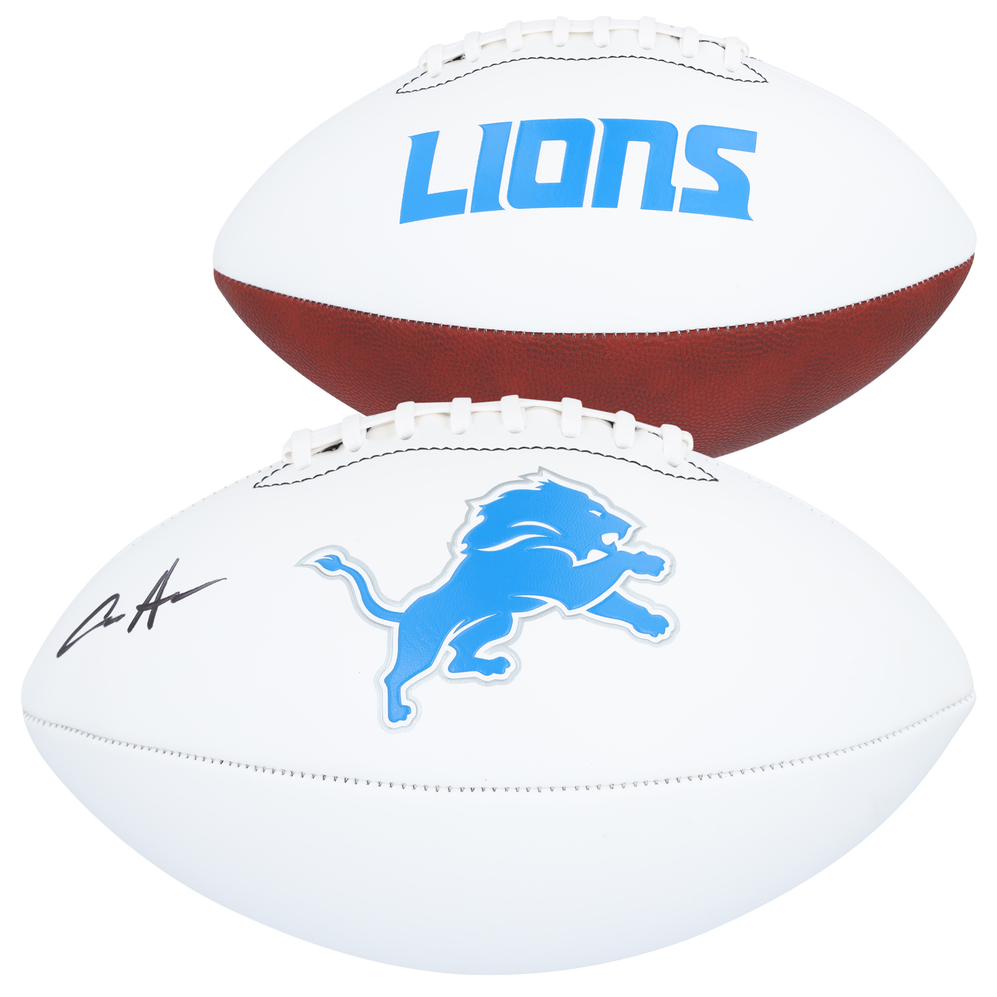Aidan Hutchinson Detroit Lions signierter Franklin White Panel Football Image